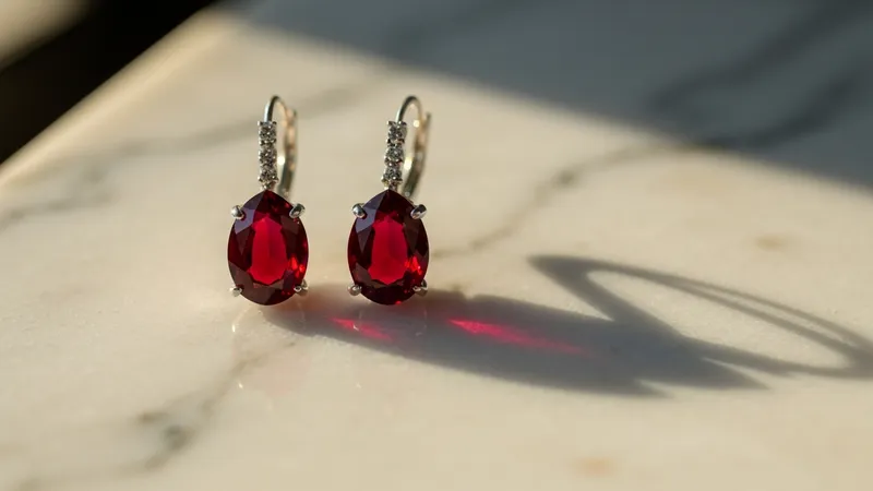 Boucles d'oreilles rubis pendantes : élégance et style