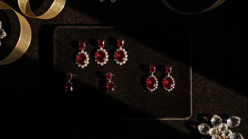 Boucles d'oreilles rubis pour les fêtes : brillance festive